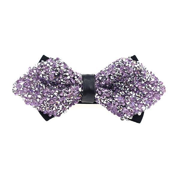 Men Bowtie Diamond Luxury Crystal Gem Tie Fashion Wedding Party Neckwear Banquet