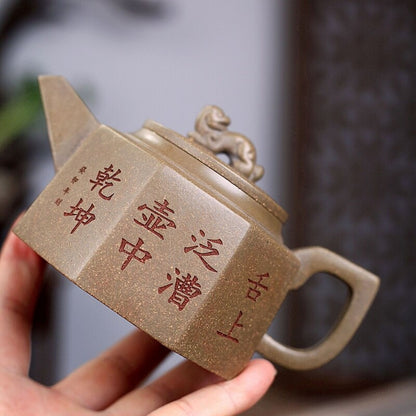 Handmade Tea Pot Chinese Real Yixing Zisha Clay Marked Pot 8 Infuser Holes New