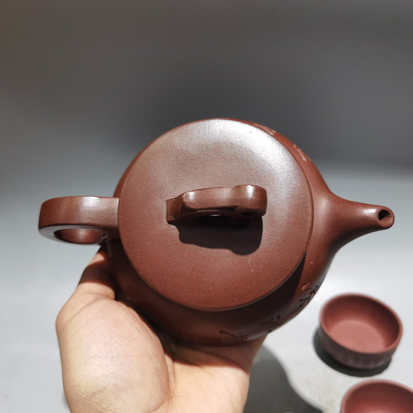 Chinese Yixing Zisha Clay Handmade Exquisite Teapot （奔月套壶 底款：汪寅仙)