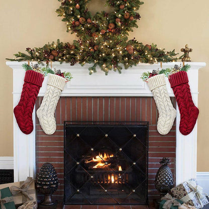 18" Large Size Cable Knit Knitted Christmas Xmas Stockings Stocking Decorations