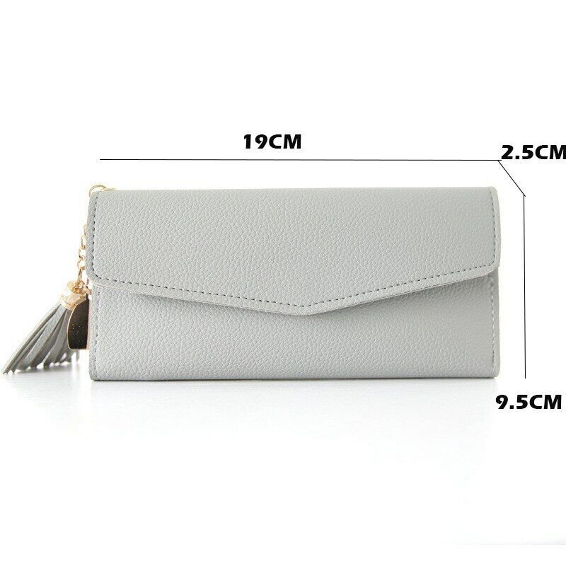 Women Wallet Clamps Purse Cash Clip Billfold Female Card Lady PU Leather Handbag