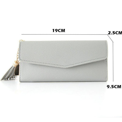 Women Wallet Clamps Purse Cash Clip Billfold Female Card Lady PU Leather Handbag
