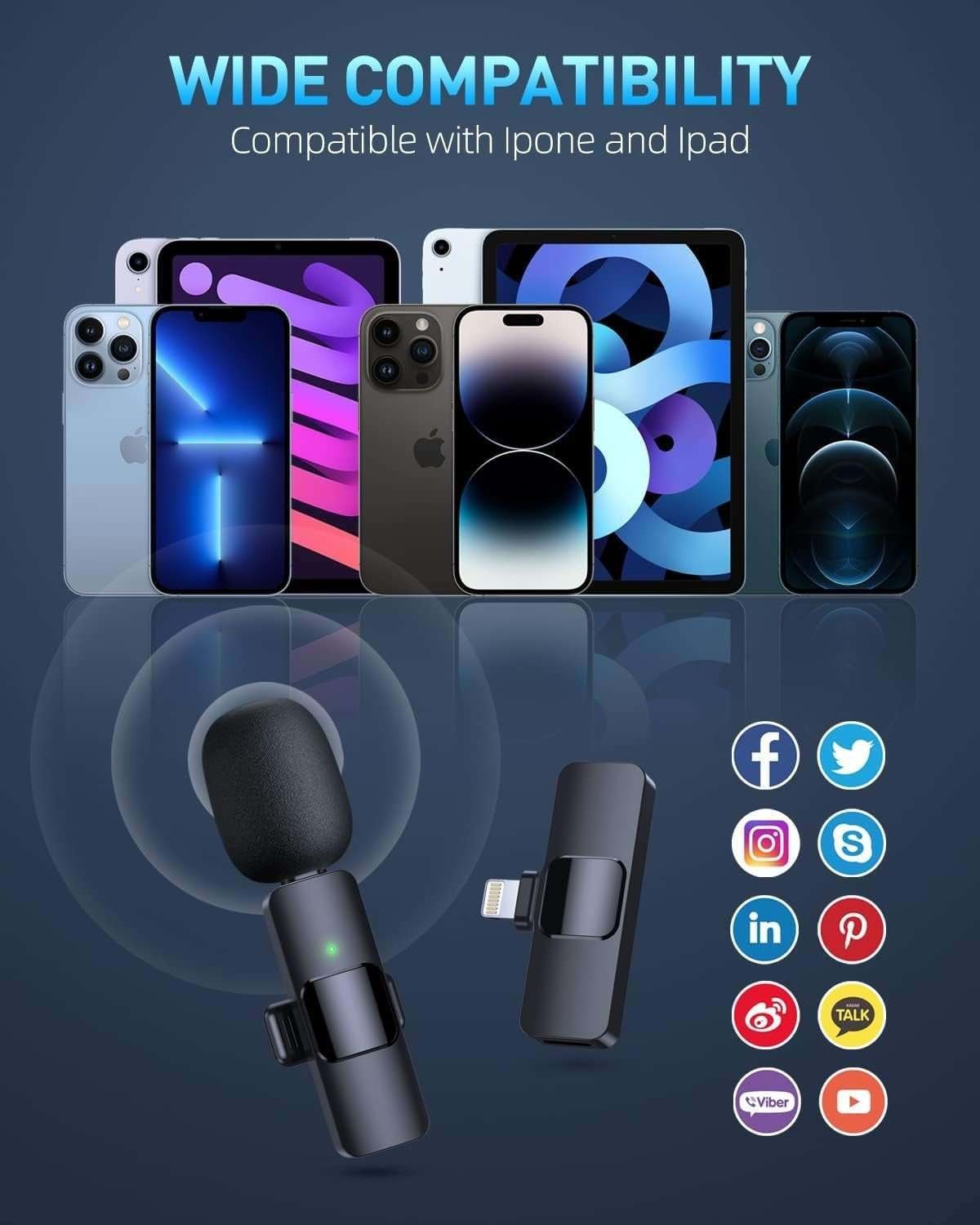 Wireless Lavalier Microphone – Type-C iPhone & USB