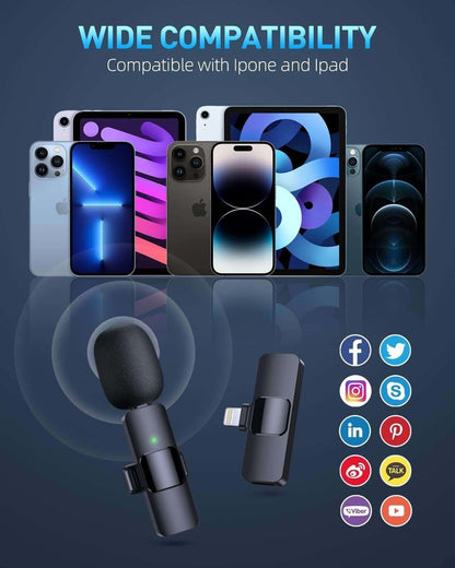 Wireless Lavalier Microphone – Type-C iPhone & USB