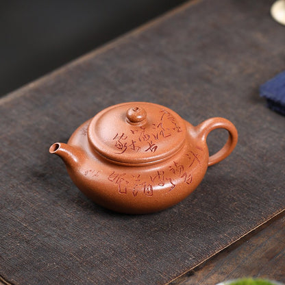 Original Ore Real Yixing Zisha Jiangpo Clay Tea Pot Chinese Handmade Carved Pot