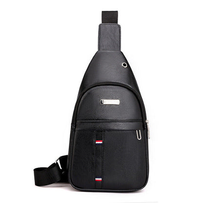 Fashion Shoulder Bag Chest Pack Canvas USB Charging Crossbody Handbag Waist Pack