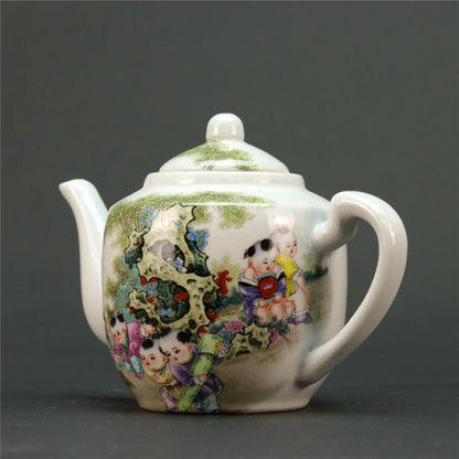 Jingdezhen Pink Character Child Picture Tea Pot