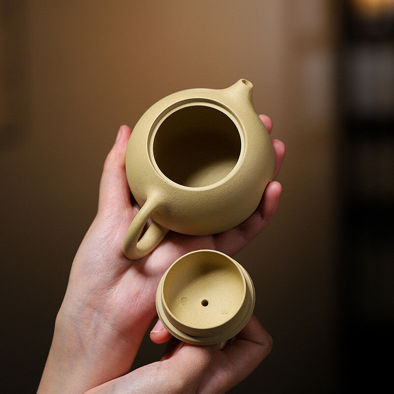 220ml Xishi Pot Real Yixing Zisha Green Clay Marked Tea Pot Handmade On Sales