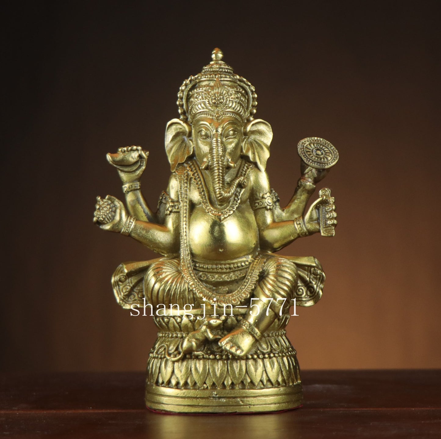 Tibetan Buddhism Brass Ganesha Ganapati Ganesh Lord God Elephant Buddha Statue