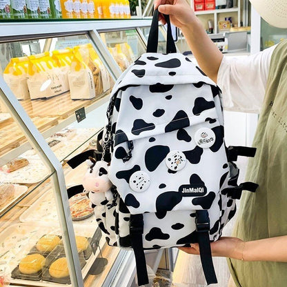 4PCS Set Backpacks Nylon Waterproof Schoolbag Traveling Bags 43*12*28 CM Black