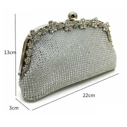Chain Evening Bag Silver Wedding Bags Bride Women Party Handbag Clutch