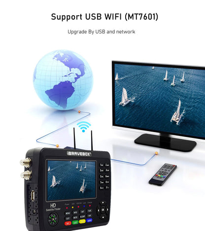 iBRAVEBOX V10 Finder TV Signal Finder -S//S2X H.265 Digital H8O0 Finder Max