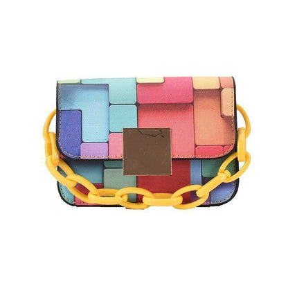 Shoulder Bag Printing Chain Female Phone Fashion Small Handbag Synthetic Leather