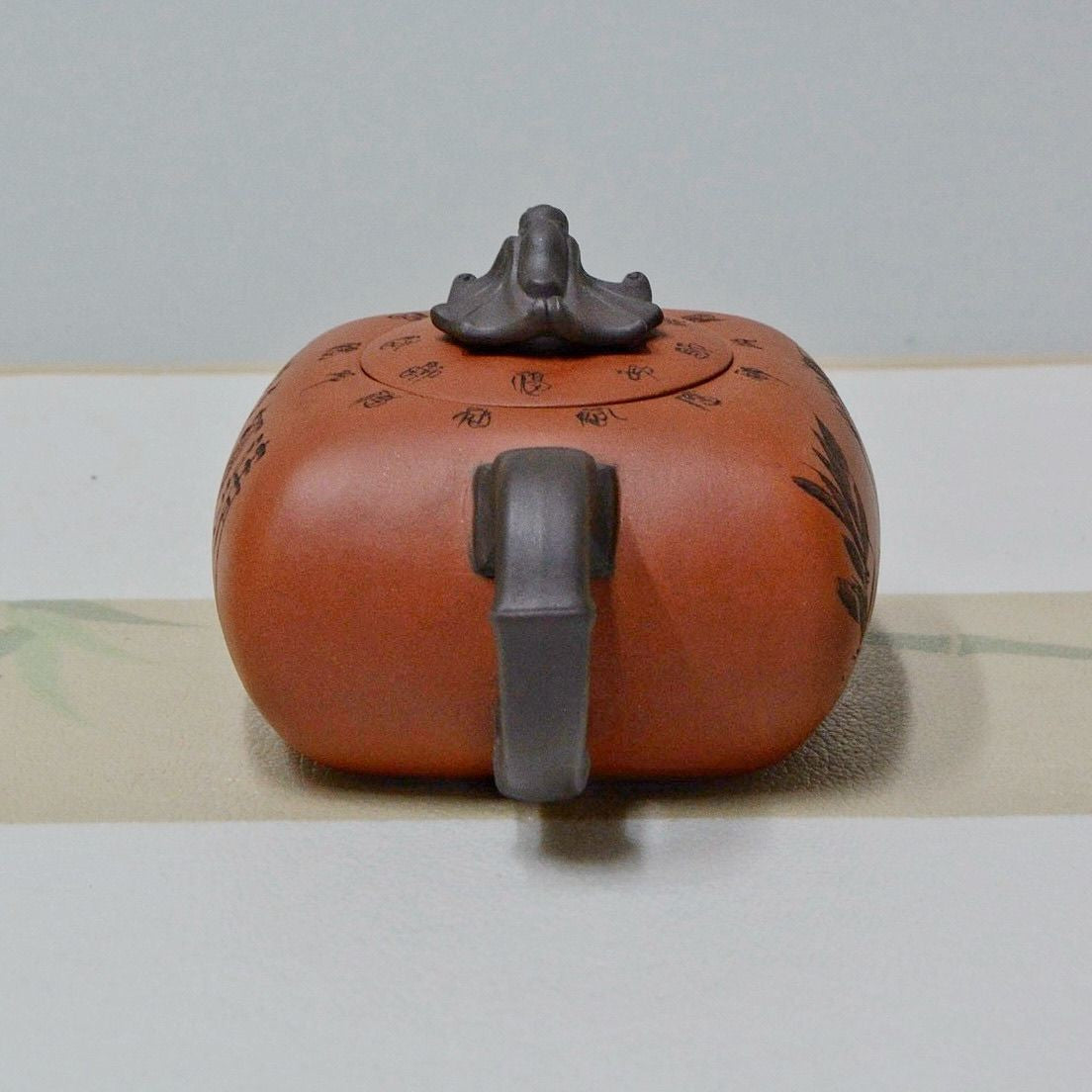 Yixing Zisha Teapot 370cc Handmade Qing Shui Ni Bamboo Kung Fu Tea Pot Gift Box