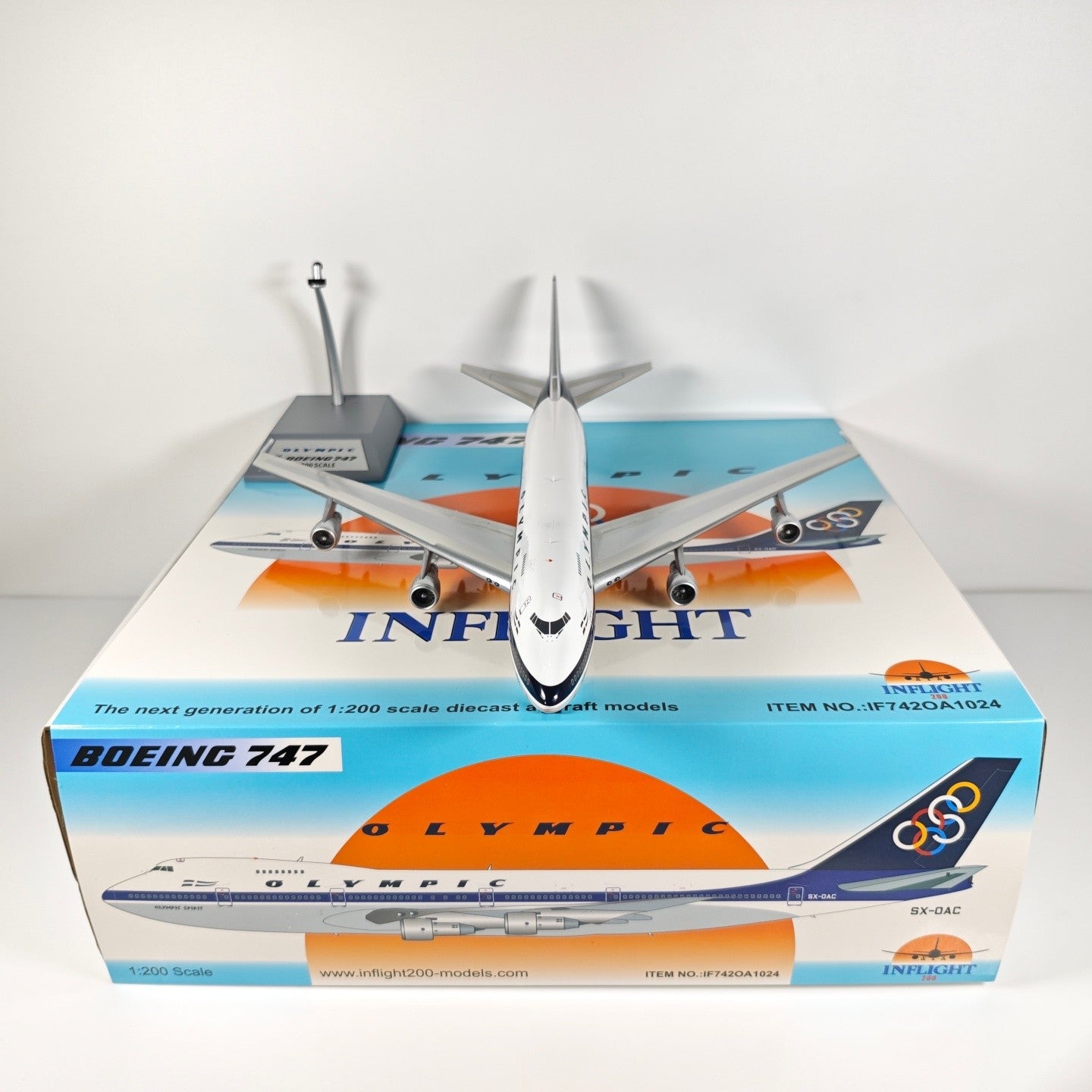 1:200 InFlight OLYMPIC Boeing 747 SX-DAC Passenger Airplane Diecast Plane Model