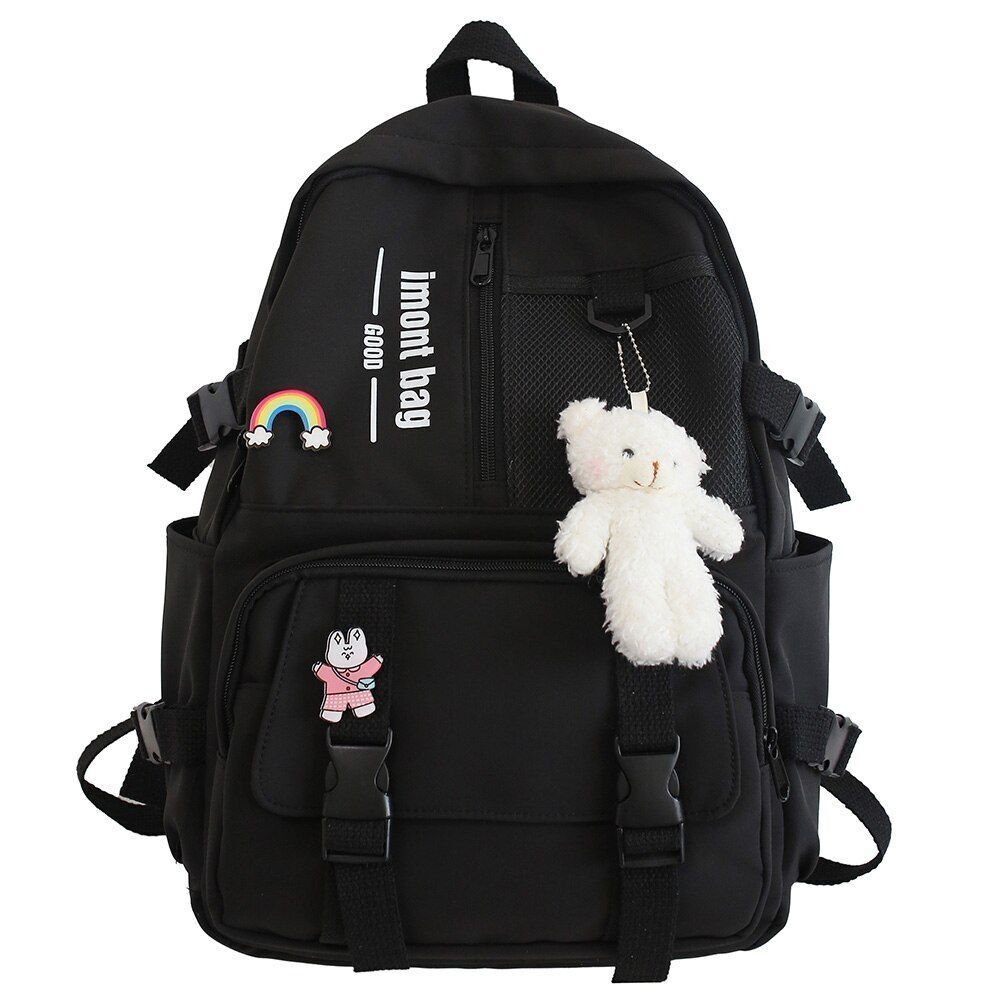 Blue Waterproof Backpack Nylon School Bag College Student Mesh 30*12*42CM Travel