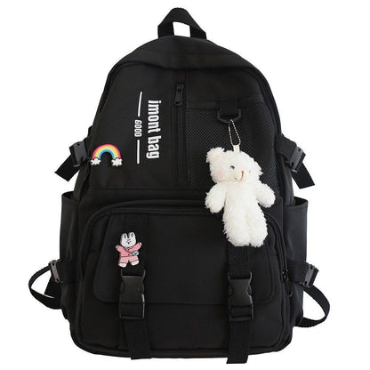 Blue Waterproof Backpack Nylon School Bag College Student Mesh 30*12*42CM Travel