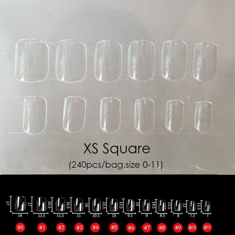 False Nail Tips 240Pcs XXL Square Full Covers Luxury Gel Press On Manicure Tools