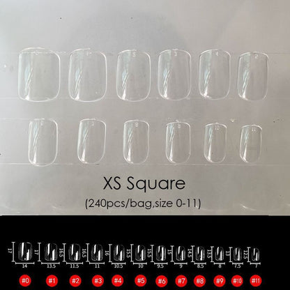 False Nail Tips 240Pcs XXL Square Full Covers Luxury Gel Press On Manicure Tools
