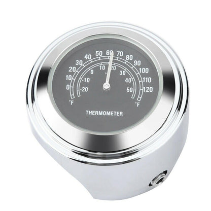 22&25mm Luminous Mobike Front Chrome Waterproof Handlebar Mount Temp Thermometer