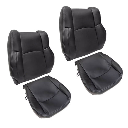 4PCS For Dodge Ram 2013-18 Driver Passenger Bottom Top Perf Leather Seat Cover