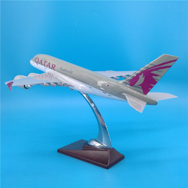 36CM 1:202 QATAR AIRBUS A380 A7-APC Passenger Plane Plane Aircraft Resin Model