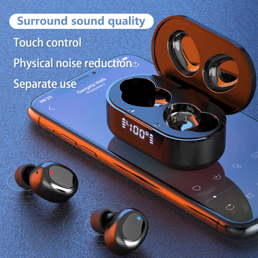 Bluetooth Headset 5.0 TWS Wireless Earphone Earbuds Headphone Noise Cancellation