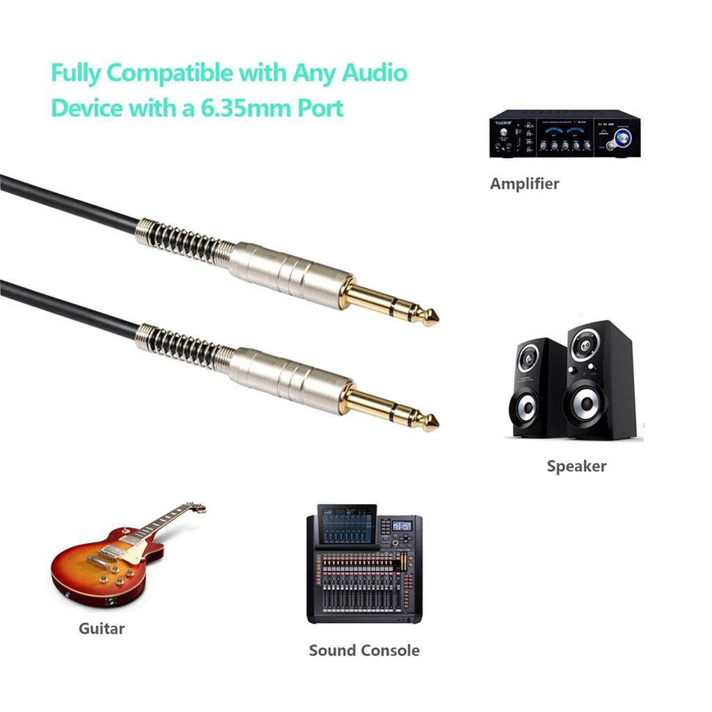 6ft NOISELESS Electric Guitar Bass Cable Pedal AMP Cord 1/4" USA KEYBOARD