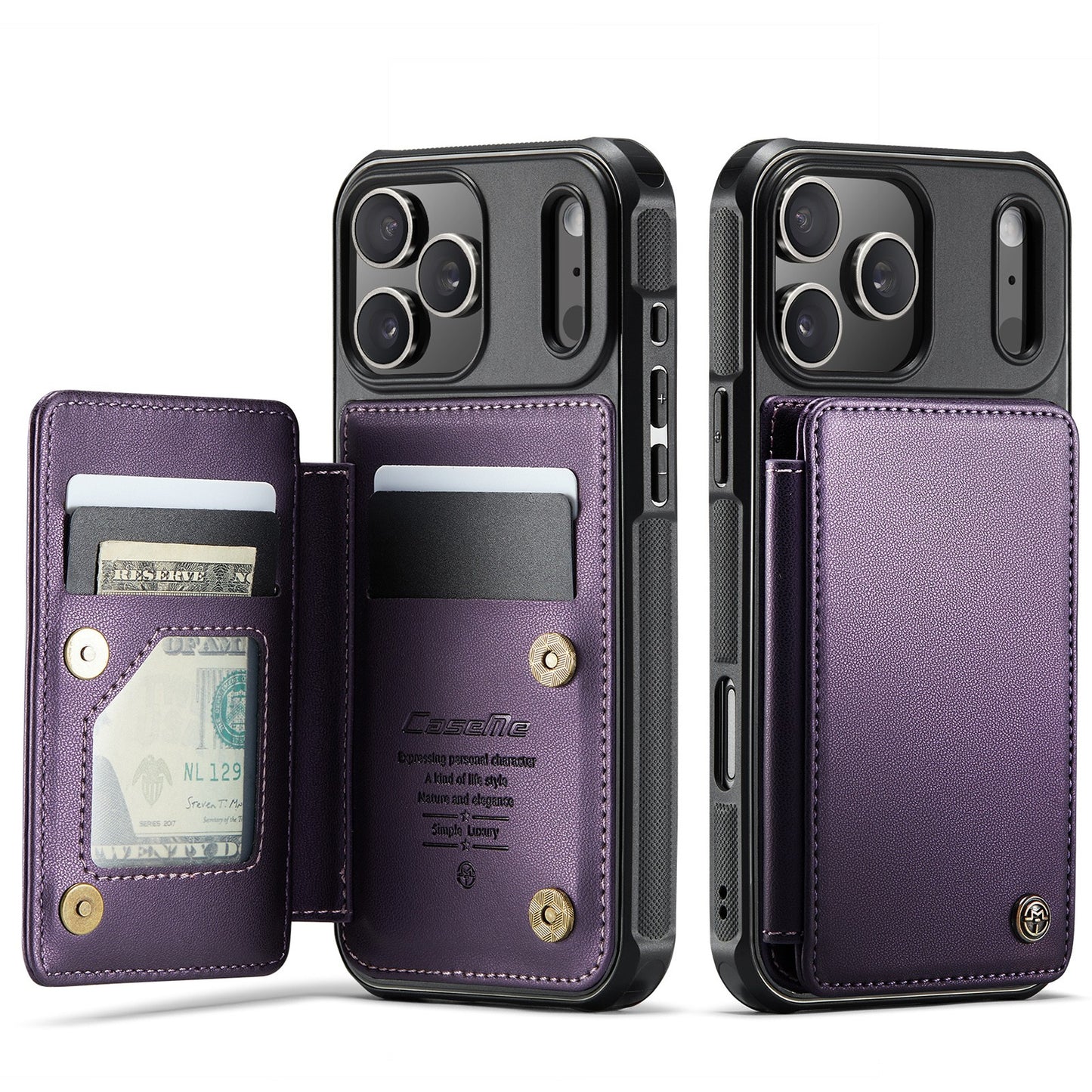 For iPhone 17 Pro Max/17 Pro/17e/Air Wallet Case with RFID Blocking Card Holder