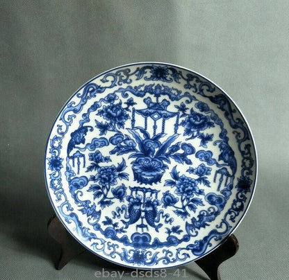 Chinese old Blue and white porcelain Hand Painted Pattern plate