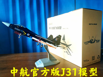 1:48 35CM AVIC China J-31 Stealth Fighter Plane Diecast Military Aircraft Model