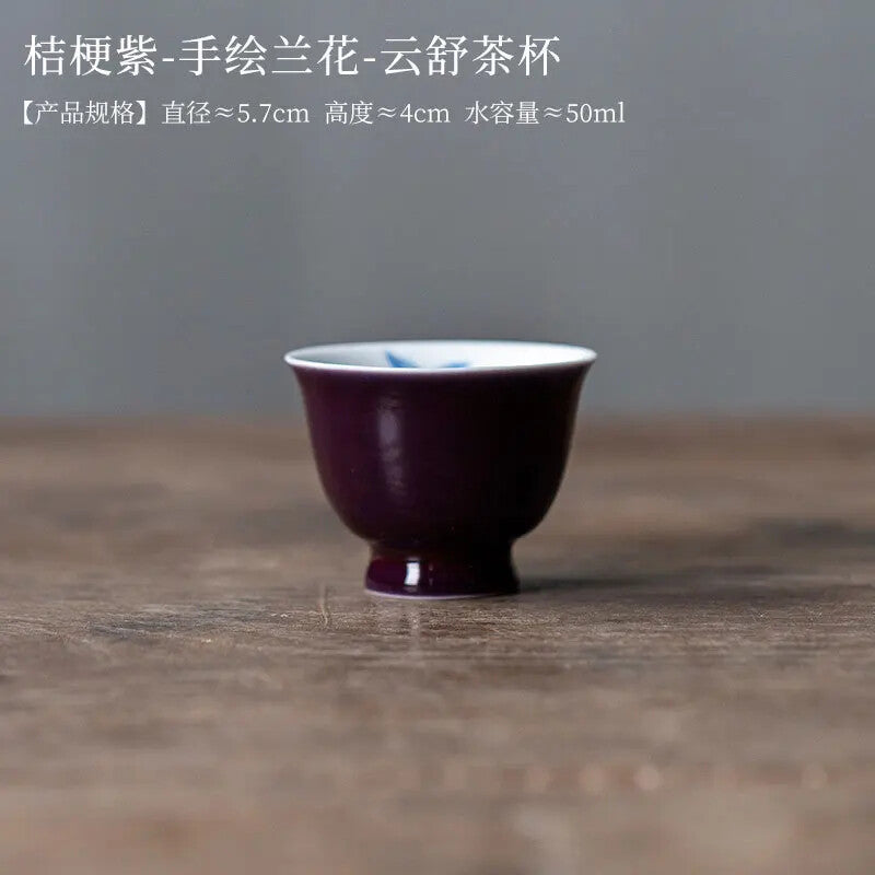 1 PC 50ML Creativity Hand Painted Butterfly Orchid Tea Cup Household Teaset