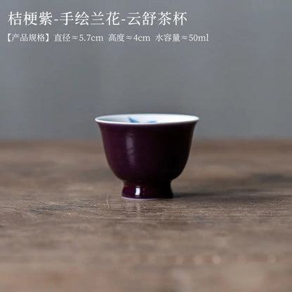 1 PC 50ML Creativity Hand Painted Butterfly Orchid Tea Cup Household Teaset
