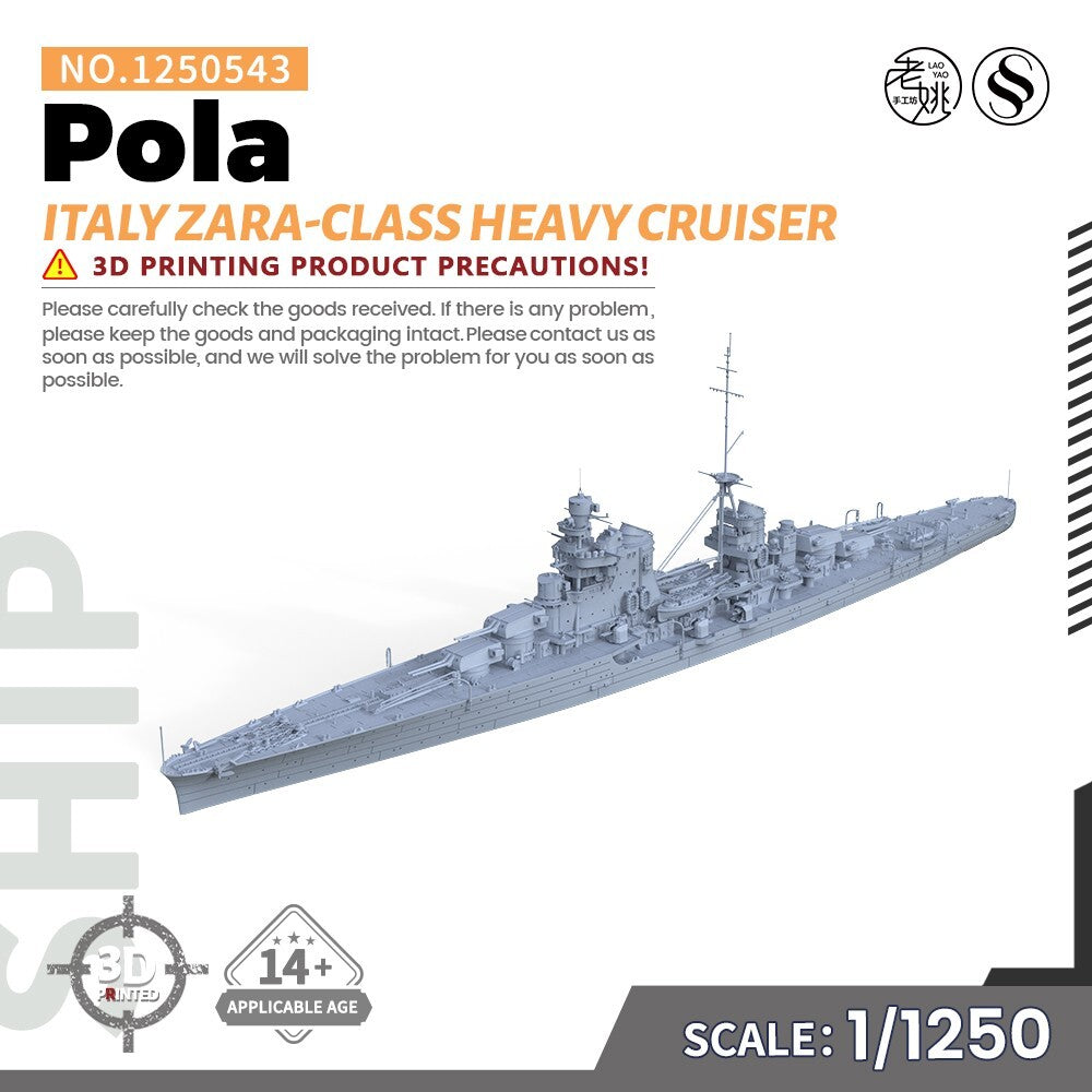 SSMODEL SS1250543 1/1250 Military Model Kit Italy Zara-class Heavy Cruiser Pola