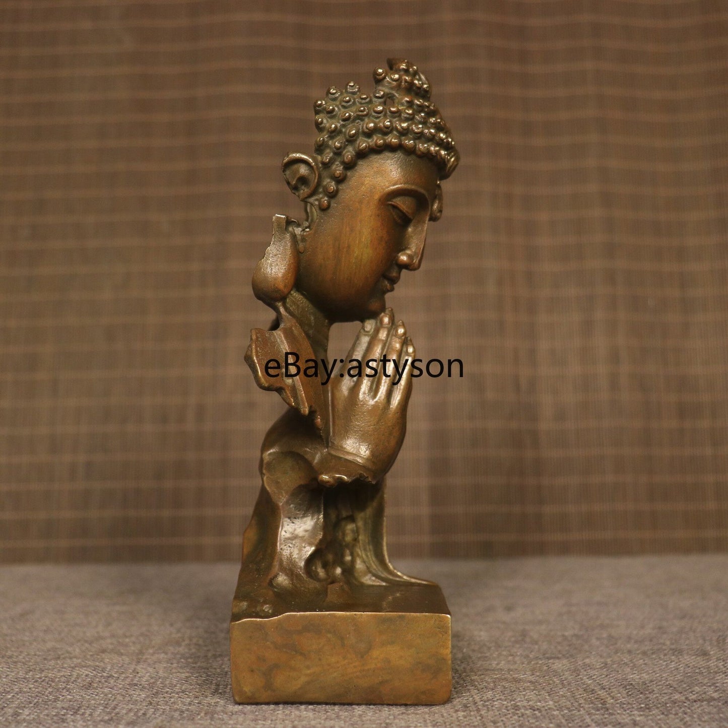 Brass Buddha Devil Faced Statue Buddhism Zen Good Evil Thought Home Decor