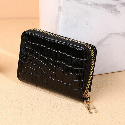Womens Wallet Organ Style Card Holder Zipper Card Bag Multi-function Coin Purse