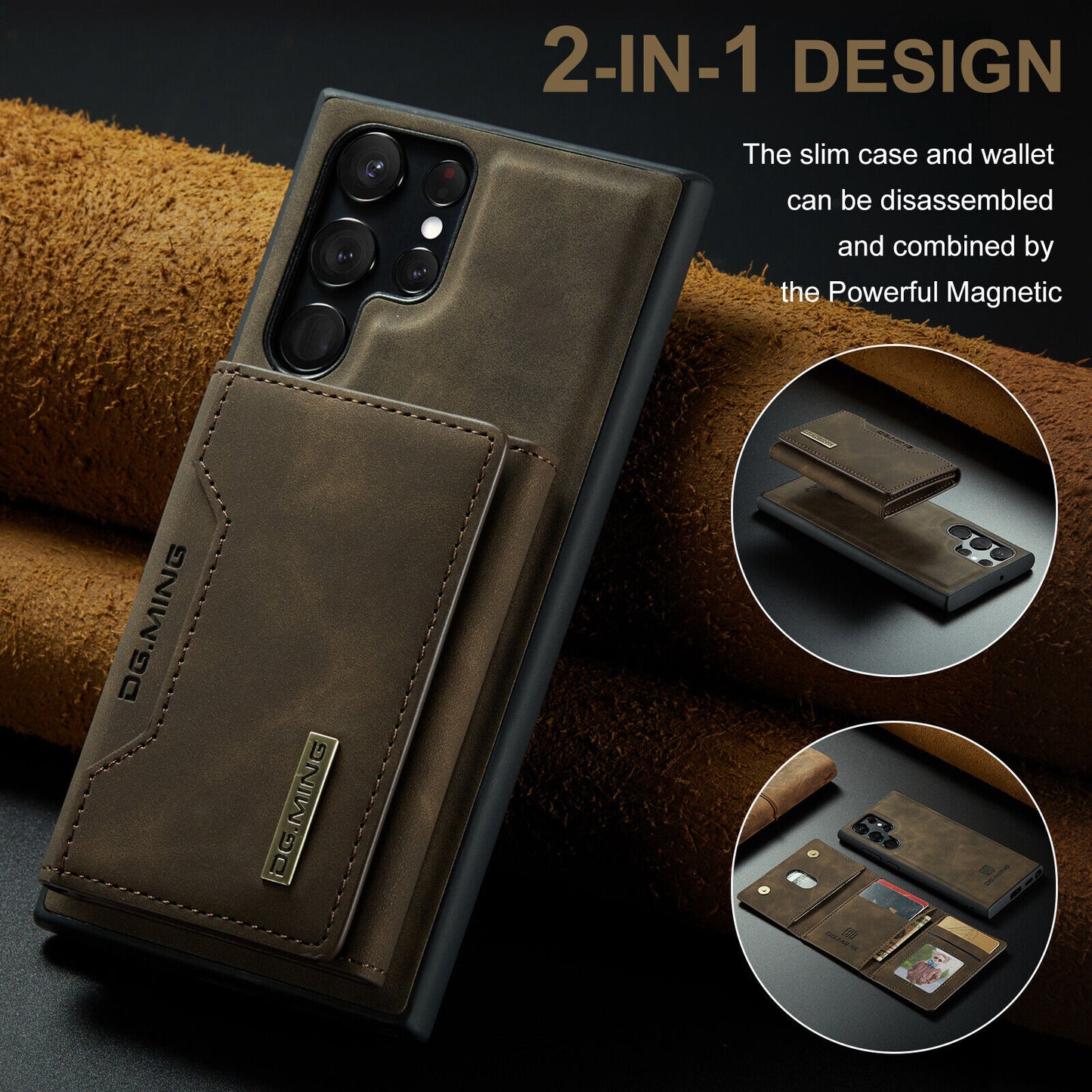 For Samsung Galaxy S23 Plus Leather Case Cover Wallet Card Holder Tempered Glass