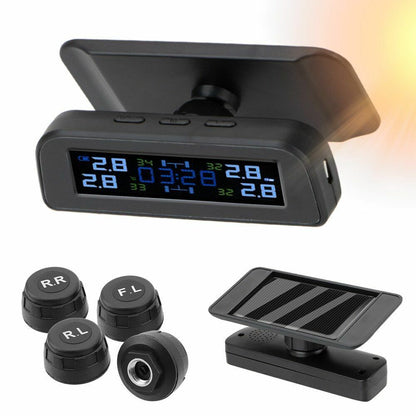 Car Tire Pressure Sensor Temperature Warning Fuel Save Monitor System 4 External