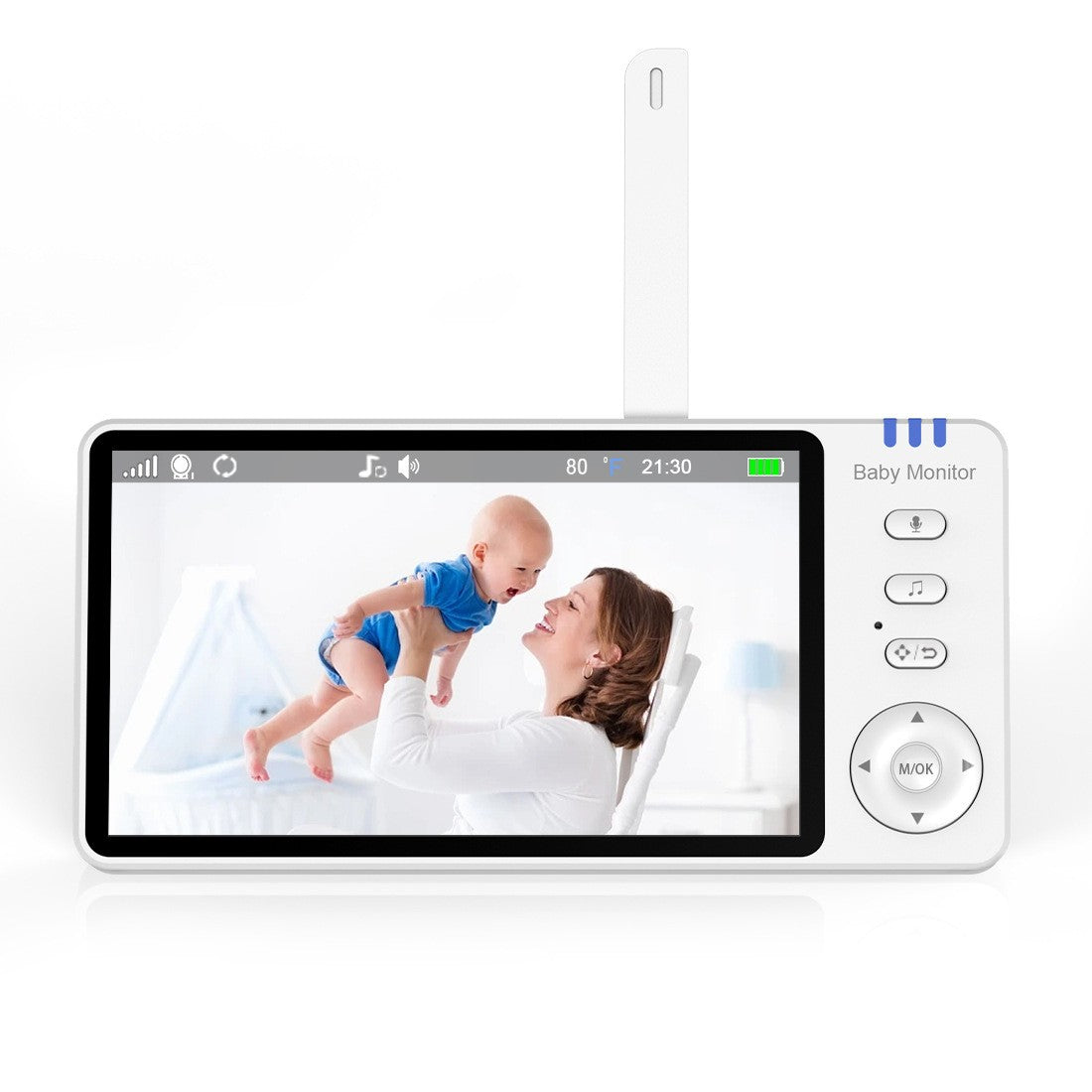 5 Inch HD Digital Wall Mountable Video Audio Baby Monitor 3500mAh 1280*720P