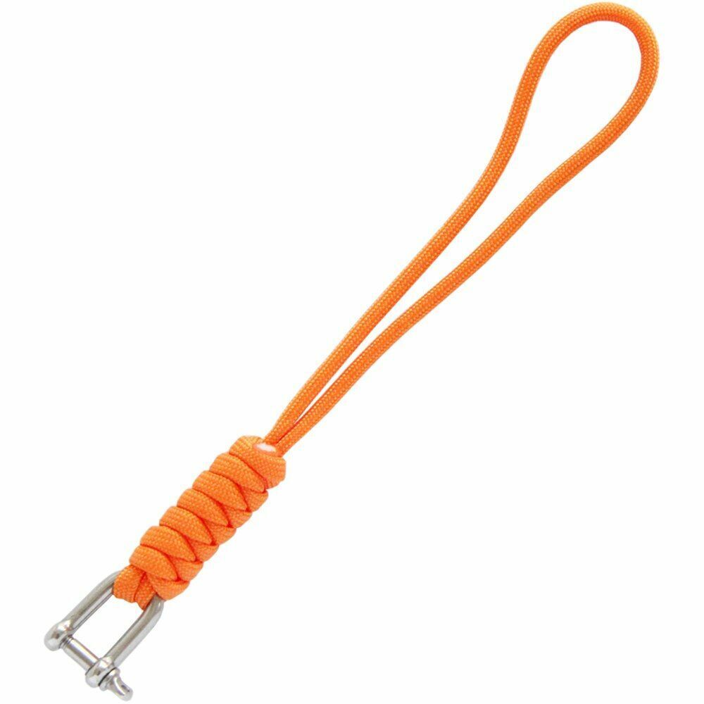 2PCS Handmade Knife Gear Braided Stainless Steel Shackle Keychain Parachute Cord