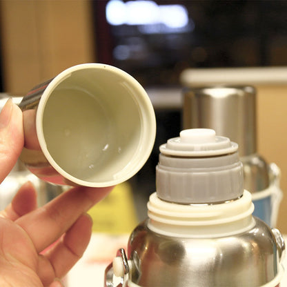 600ML Retro Water Bottle Large Capacity Portable Travel Stainles Steel Tea Pot