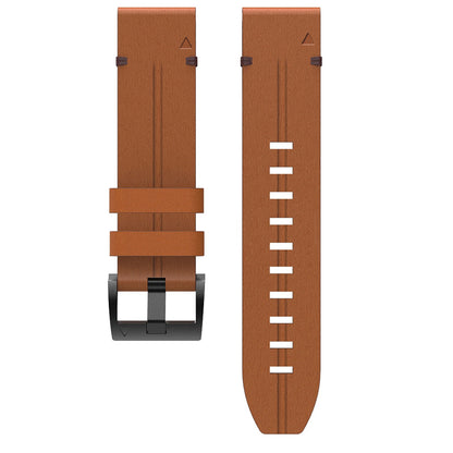 Brown Leather Watchband Strap Quick Wristband For Garmin Fenix 7X 6X 26mm