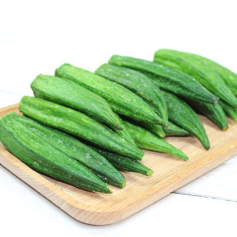250g Dried Vegetable Okra, Dried Okra Snack Chips, Crispy and Little Salty