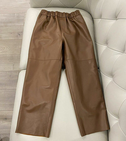 Women Pants Real Leather Leather Trousers High Waist Harem Plus Size Streetwear