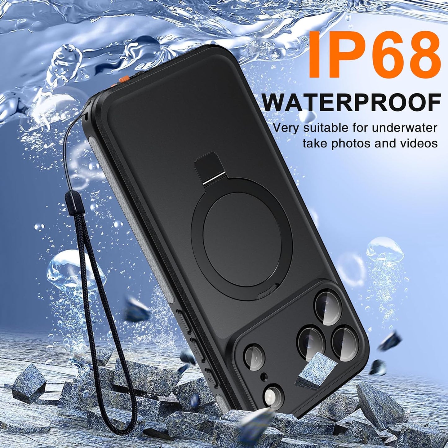 Magnetic Waterproof for Iphone 17 Pro Max Case with [Built-In Screen Protector][
