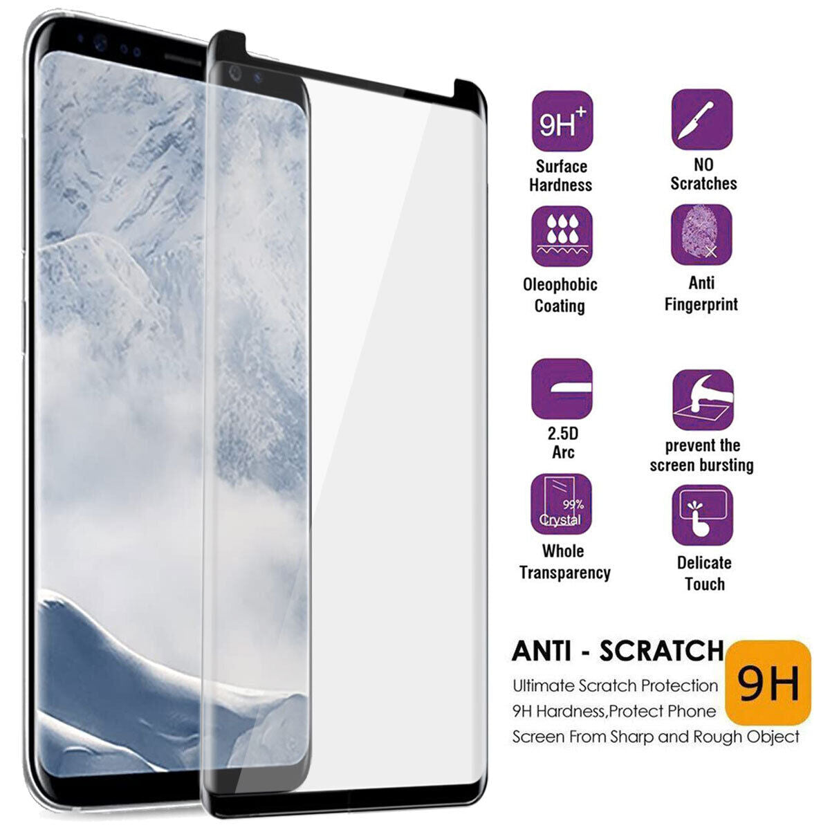 For Samsung Galaxy S8/S8 Plus Case Friendly Tempered Glass Screen Protector