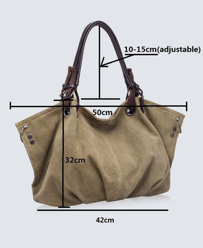 Canvas Bag Large Handbag Shoulder Messenger Bags Versatile Polyester Purse 1 PC