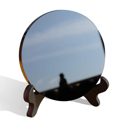 Handmade Obsidian Scrying Mirror Natural Stone Disc Ritual Healing Reiki Crystal