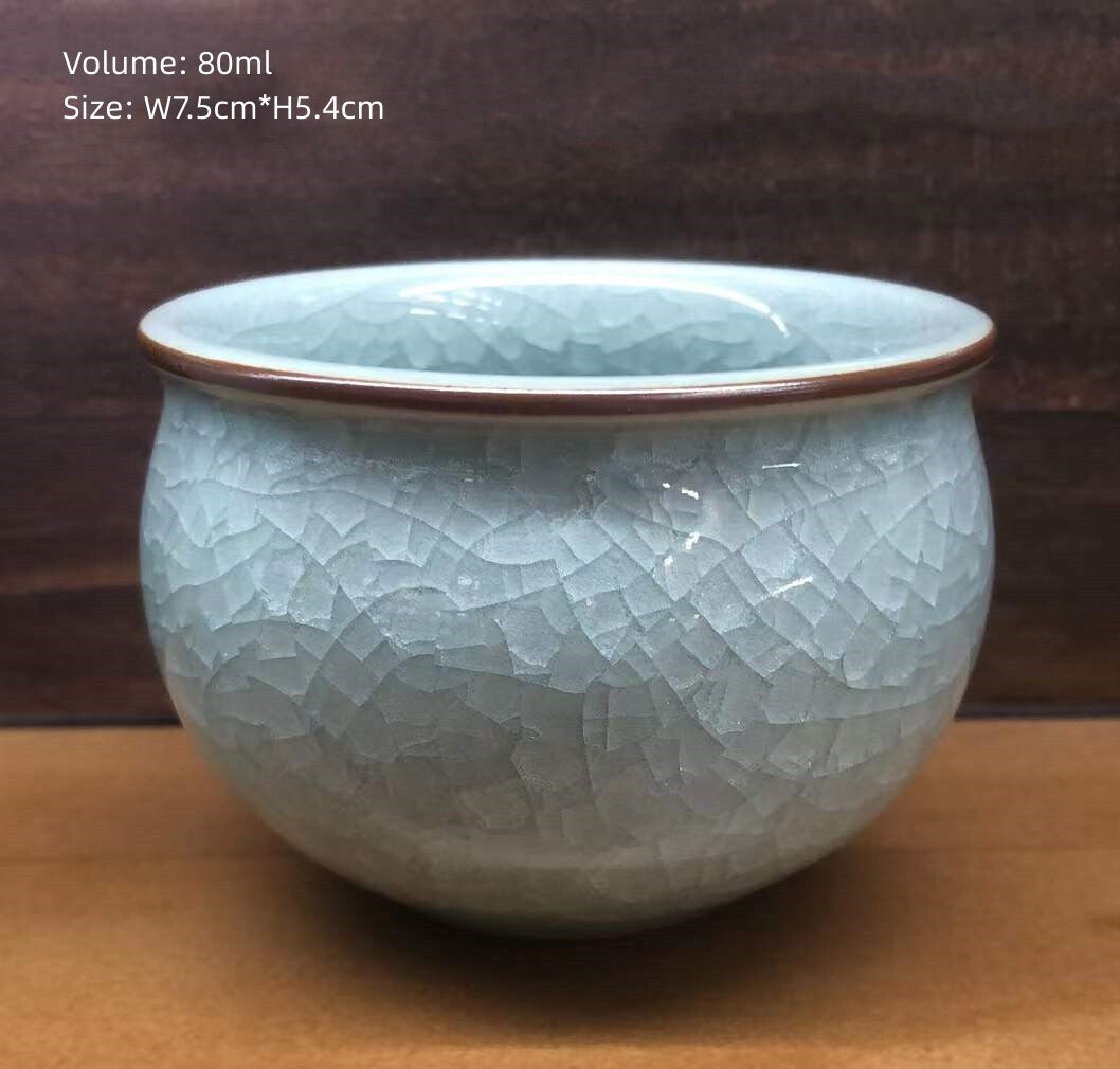 One Cup Porcelain Crackle Glaze Tea Cup Chinese Kungfu Cup Celadon Ceramic Cups