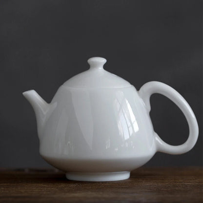 White Porcelain Teapot Household Jade Porcelain Teapot Ceramic Kung Fu Tea Set